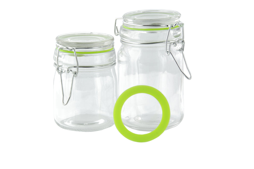 Mini barattolo in vetro con guarnizione nera - 150 ml - Ø 5,9 cm - H 9,2 cm - 12 pezzi