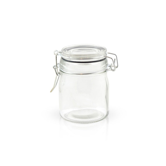 Mini barattolo in vetro con guarnizione nera  H92mm 150ml