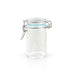 Mini barattolo in vetro con guarnizione celeste  H85mm 65ml