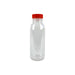 bottiglia di plastica RPET trasparente con tappo arancione attaccato 61 H161mm 330ml