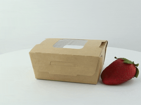 Scatola per insalata in cartone kraft con doppia finestra 98x115mm H45mm 400ml