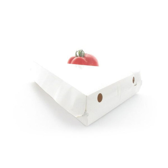 Scatola triangolare per trancio di pizza in cartone bianco 235x229mm H45mm