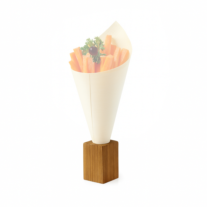 Supporto in bambù individuale per stecchini e coni - 3 cm x 3 cm x 5,5 cm - 10 pezzi