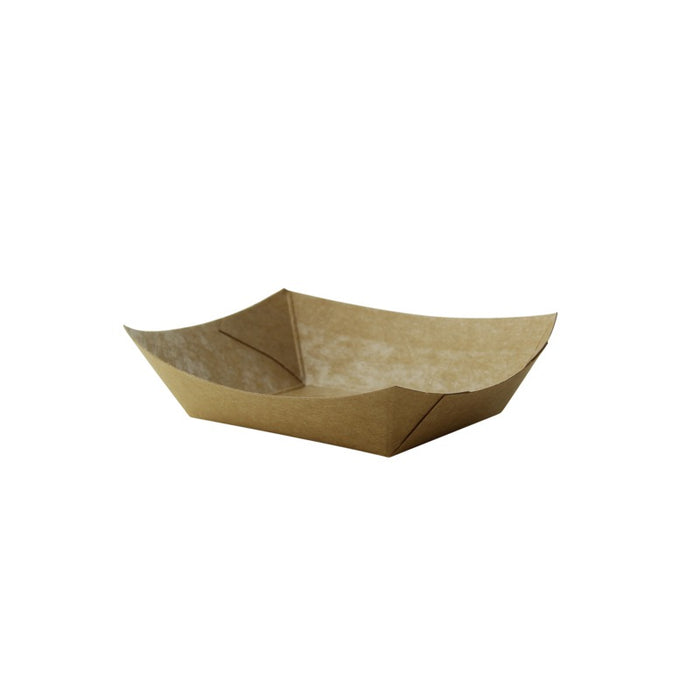 Barchetta in cartone kraft laminato in PE antiunto 120x85mm H20mm 100ml