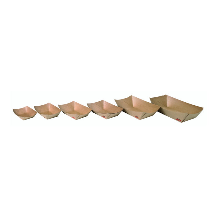 Barchetta in cartone kraft laminato in PE antiunto - 1200 ml - 24,5 cm x 16,5 cm x 5 cm - 250 pezzi