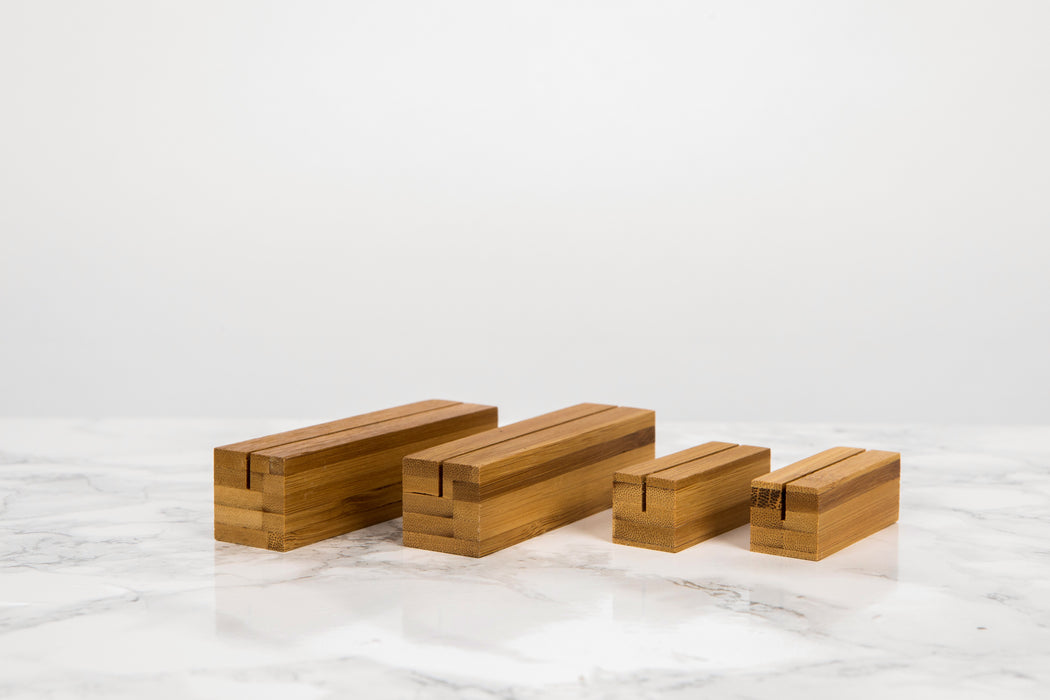 Porta menù in bambù - 10 cm x 2,5 cm x 2,5 cm - 10 pezzi