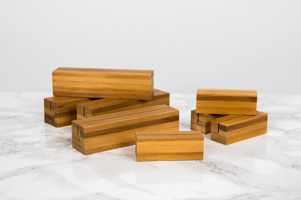 Porta menù in bambù - 10 cm x 2,5 cm x 2,5 cm - 10 pezzi