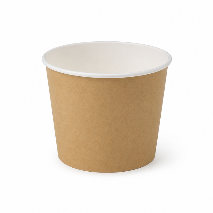 Secchiello di grandi dimensioni in cartone kraft, adatto per pollo - 2700 ml - Ø 18,5 cm - H 14,5 cm - 27 pezzi