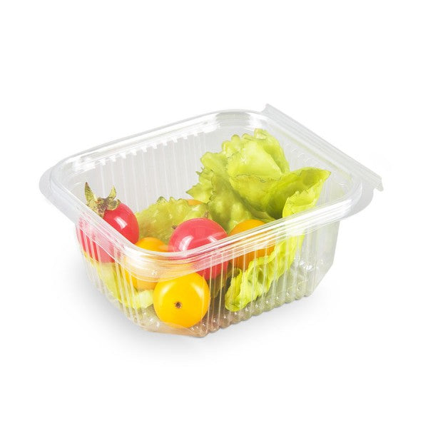 Barchetta in PP con coperchio a cerniera - 375 ml - 12,1 cm x 10 cm x 3,4 cm - 50 pezzi
