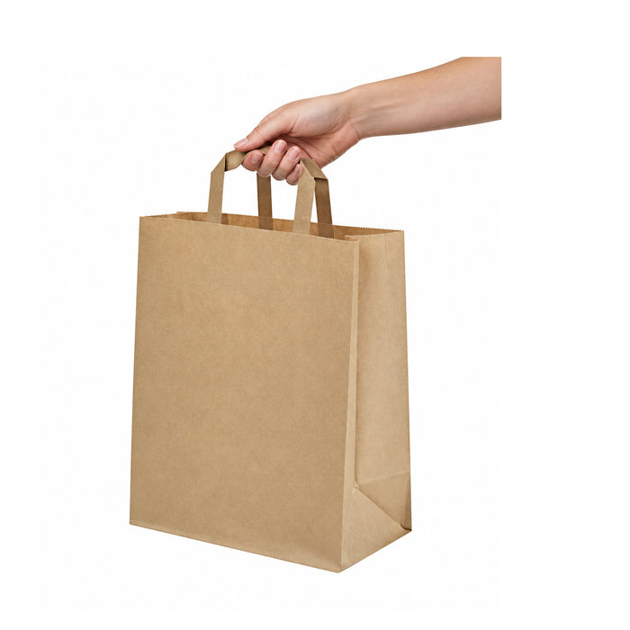 Shopper in carta kraft riciclata - 26 cm x 17 cm x 28 cm - 250 pezzi