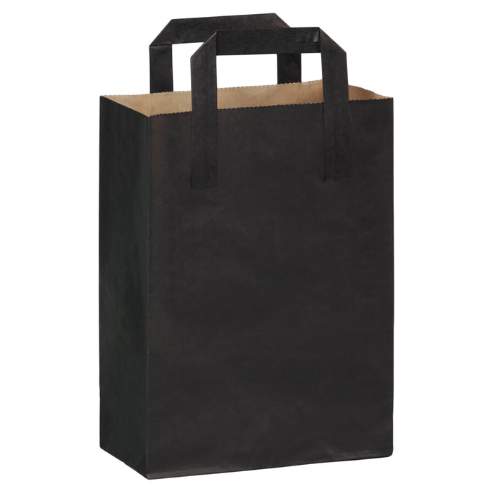 Piccola shopper riciclato in carta nera - 18 cm x 8,5 cm x 23 cm - 500 pezzi