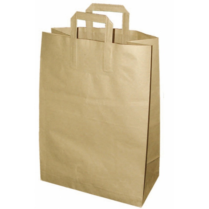 Sacchetto da spesa in carta scura kraft riciclato 320x160mm H440mm