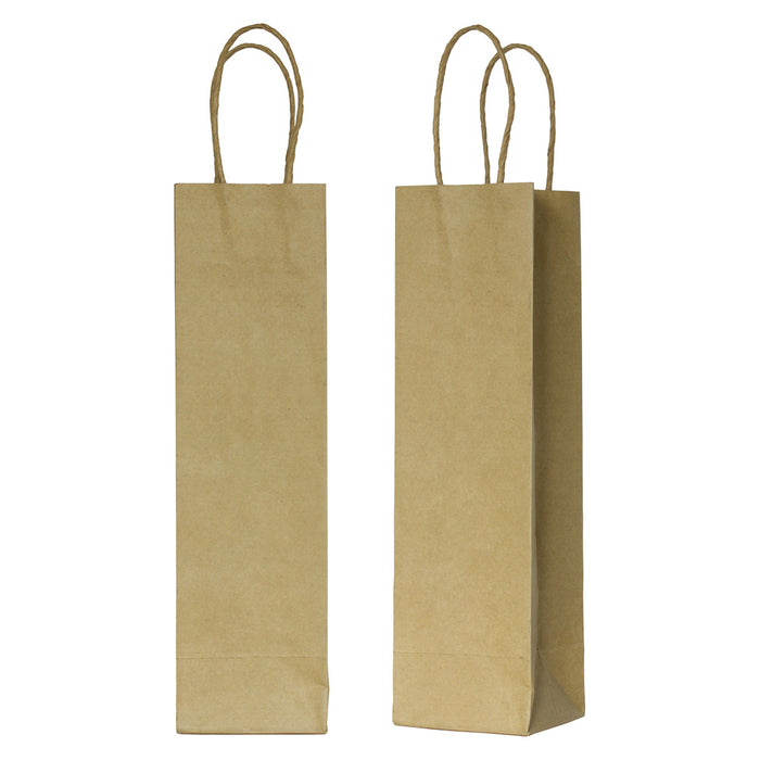 Shopper porta bottiglia in carta kraft e manici sottili corda - 39 cm x 8 cm x 14 cm - 200 pezzi