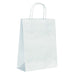 Shopper in carta bianca e manici sottili corda 220x100mm H290mm