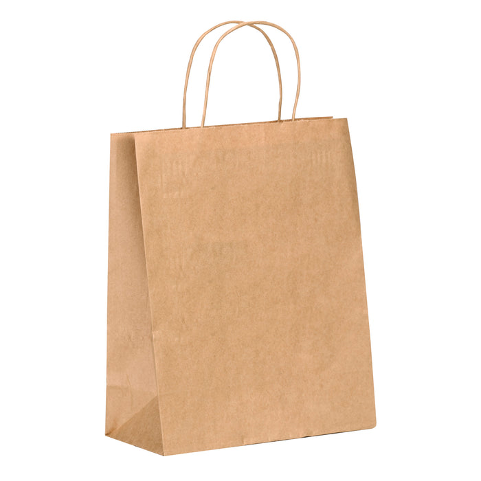 Shopper in carta kraft e manici sottili corda - 28 cm x 16 cm x 30 cm - 200 pezzi