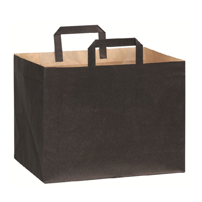 Borsa shopper in carta marrone riciclata con stampa nera 320x220mm H250mm