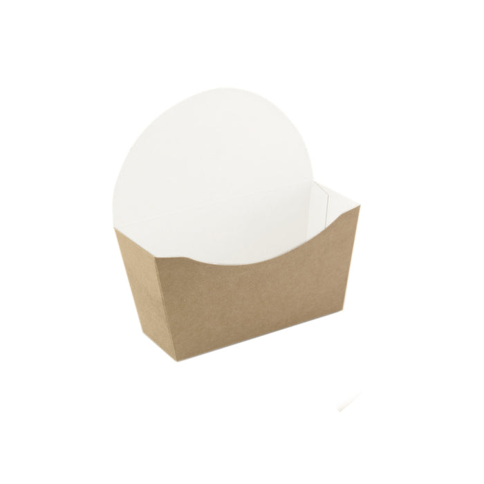 Pacchetto per ciambelle in cartone kraft, interno bianco - 12 cm x 4 cm x 12 cm - 50 pezzi