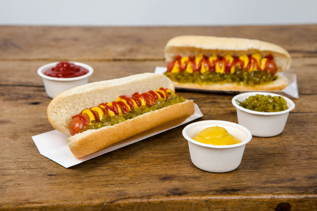 Supporto per hot dog in cartone, decorazione stampa di giornale - 18 cm x 4 cm x 1,9 cm - 50 pezzi