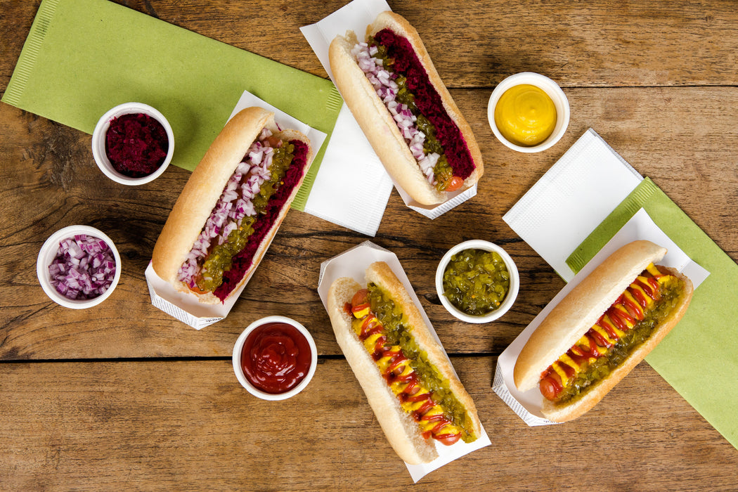 Supporto per hot dog in cartone, decorazione stampa di giornale - 18 cm x 4 cm x 1,9 cm - 50 pezzi