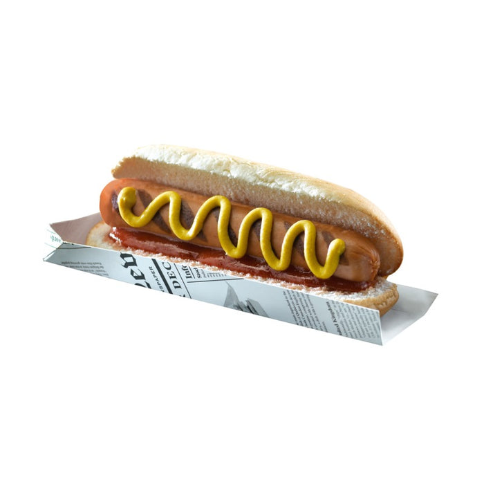Supporto per hot dog in cartone, decorazione stampa di giornale 180x40mm H19mm