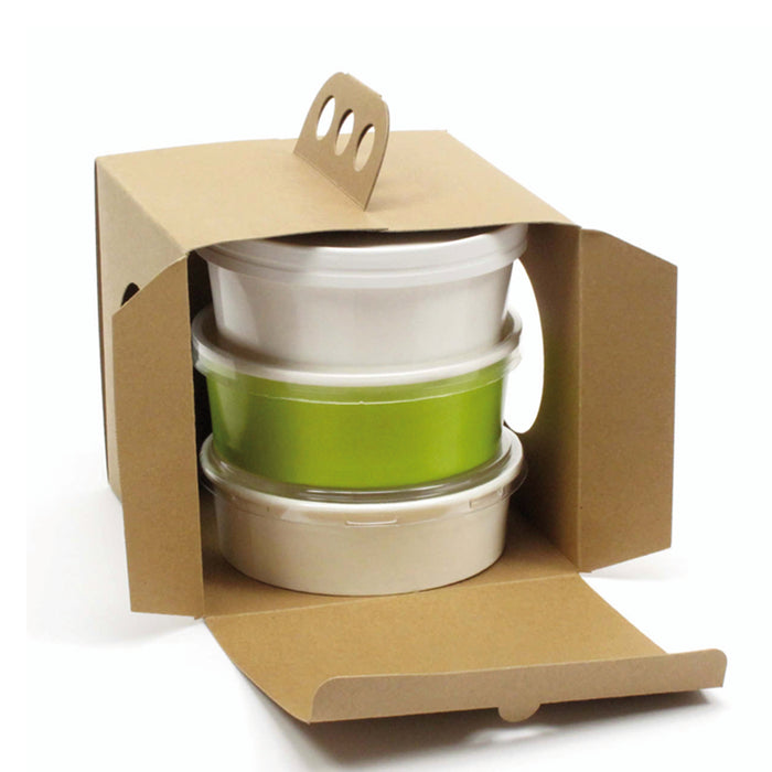 Scatola da asporto "Coup de poing" in cartone kraft kraft - 17,6 cm x 17,6 cm x 15 cm - 25 pezzi
