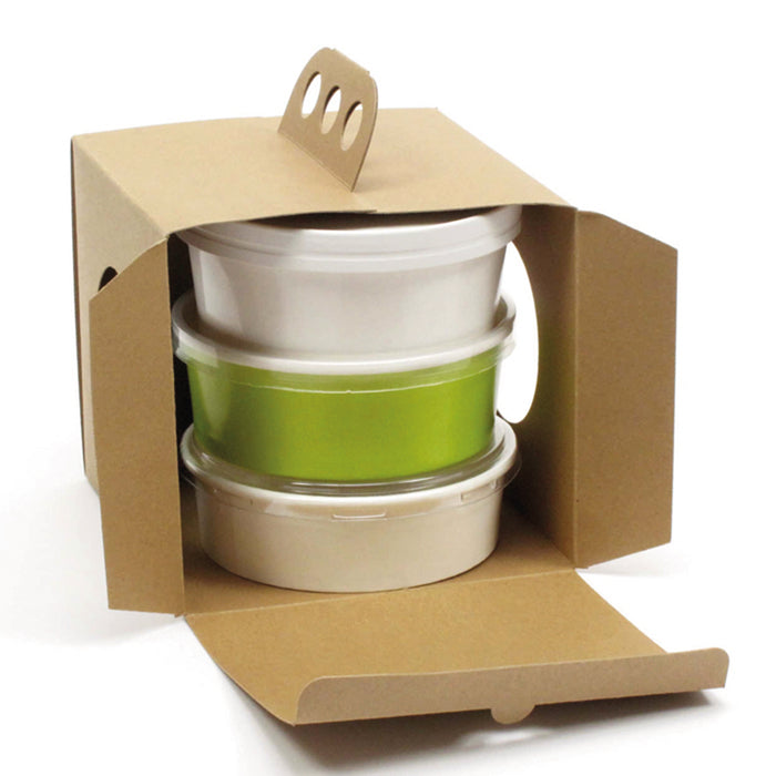 Scatola da asporto "Coup de poing" in cartone kraft kraft - 28,6 cm x 17 cm x 15 cm - 25 pezzi