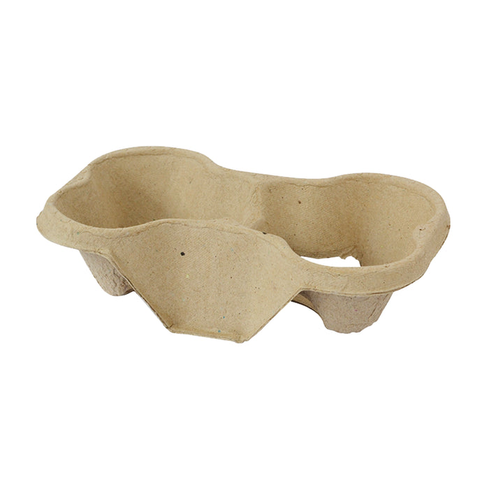 Porta bicchieri in polpa per 2 bicchieri (PAP21) - 20 cm x 21 cm x 4 cm - 480 pezzi