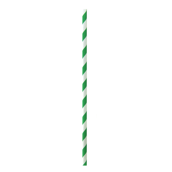 Cannuccia in carta verde e bianca - Ø 0,6 cm - H 14,5 cm - 500 pezzi