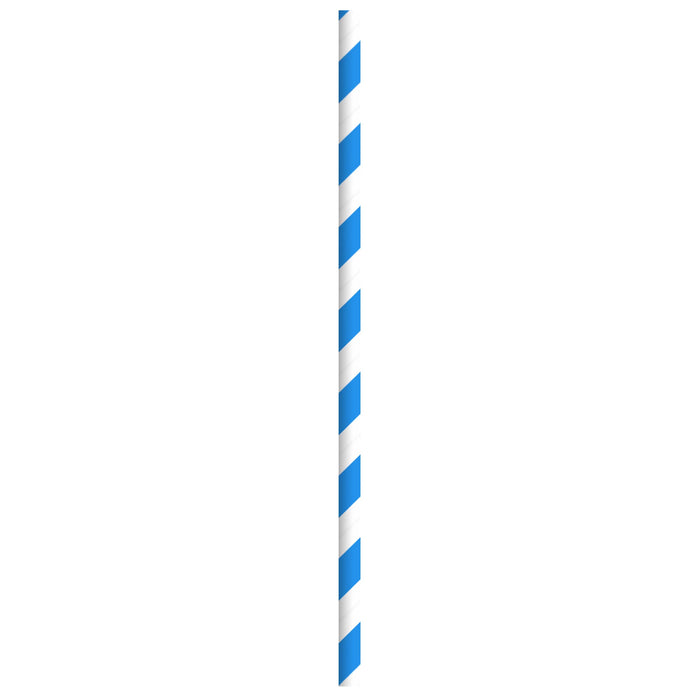 Cannuccia in carta blu e bianca, imbustata singolarmente - Ø 0,6 cm - H 19,7 cm - 500 pezzi