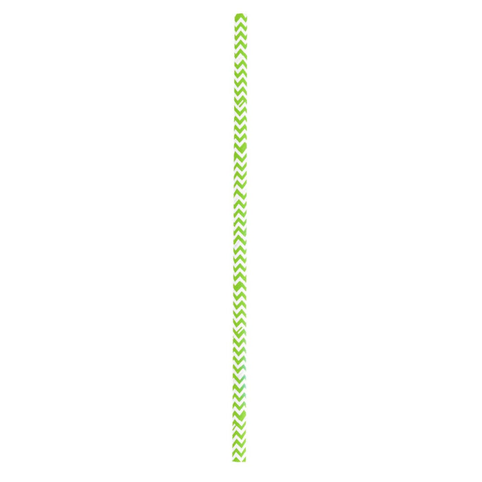 Cannuccia in carta verde lime, decorazione chevron - Ø 0,6 cm - H 19,7 cm - 500 pezzi