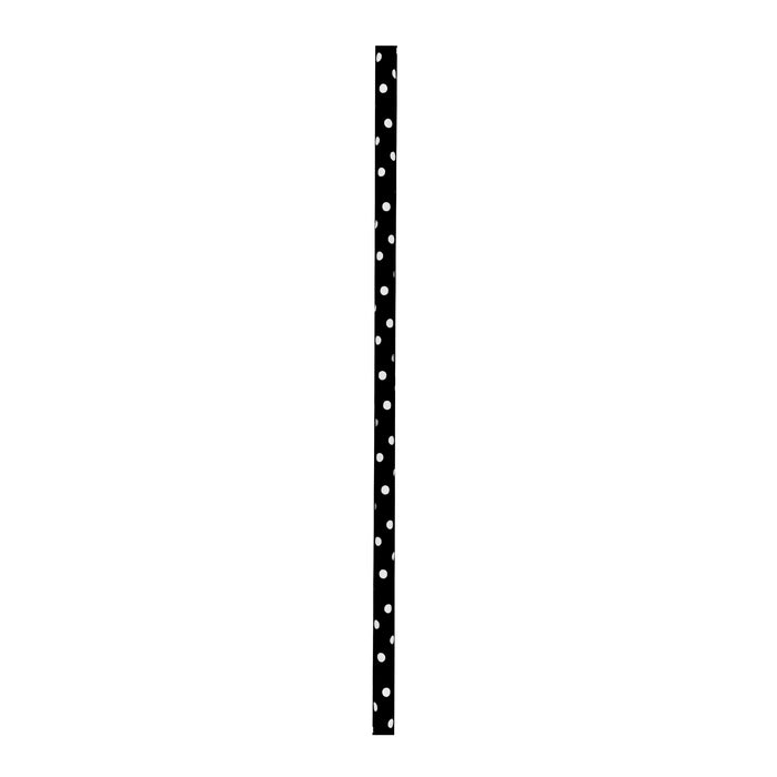 Cannuccia in carta nera, decorazione pois - Ø 0,6 cm - H 19,7 cm - 500 pezzi