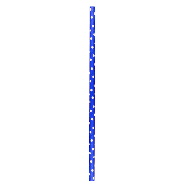 Cannuccia in carta blu, decorazione pois - Ø 0,6 cm - H 19,7 cm - 500 pezzi