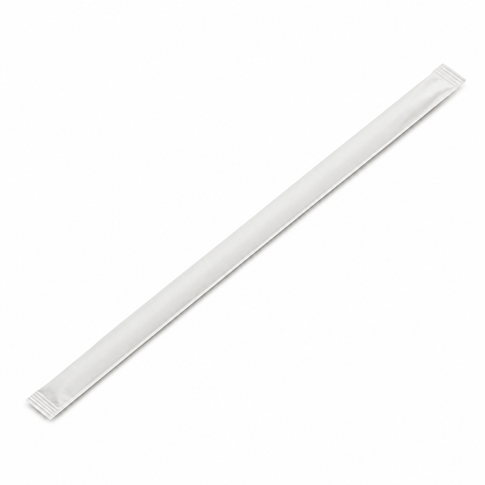 Cannuccia bianca smussata per Bubble Tea - confezione singola - Ø 1,2 cm - H 1,2 cm - 140 pezzi
