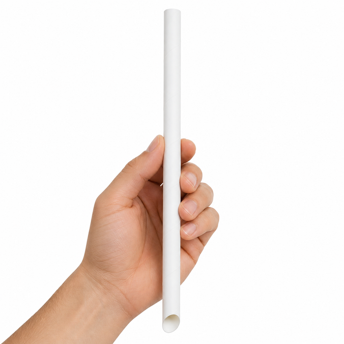 Cannuccia bianca smussata per Bubble Tea - Ø 1,2 cm - H 1,2 cm - 150 pezzi