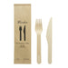 Kit posate in legno 2/1: coltello forchetta, involucro kraft  H165mm