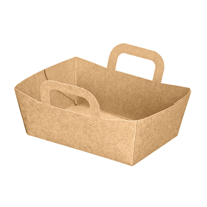 Mini cestino in cartone kraft - 9,5 cm x 7 cm x 3,5 cm - 100 pezzi