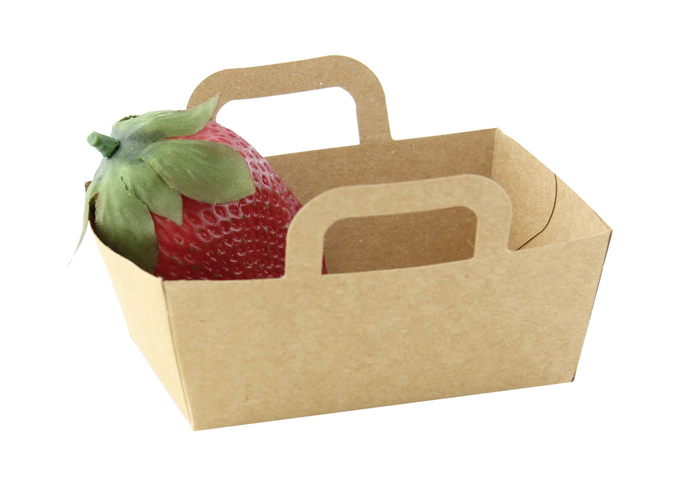 Mini cestino in cartone kraft - 9,5 cm x 7 cm x 3,5 cm - 100 pezzi