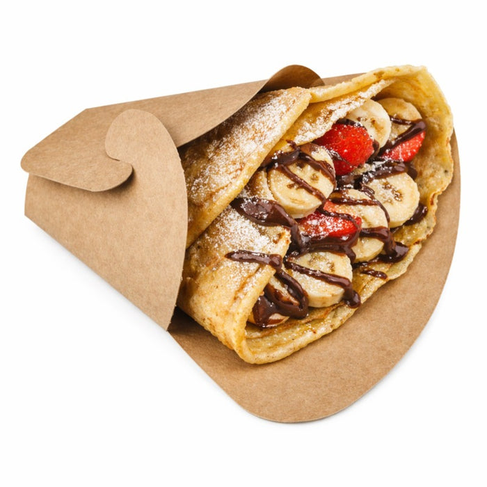 Tasca per crepes triangolare in cartone kraft 145x65mm H185mm