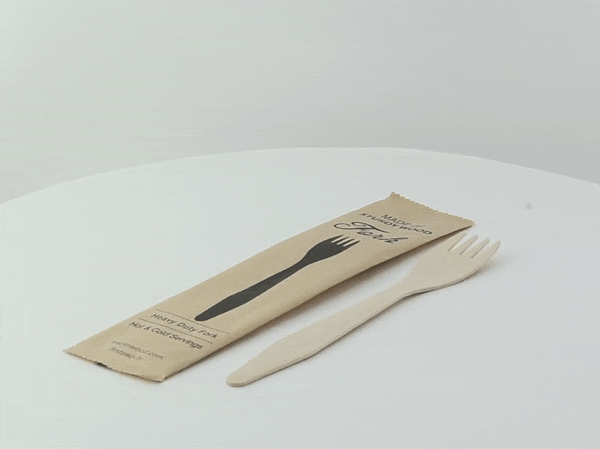 Cucchiaio in legno "Hercules" involucro kraft  H185mm