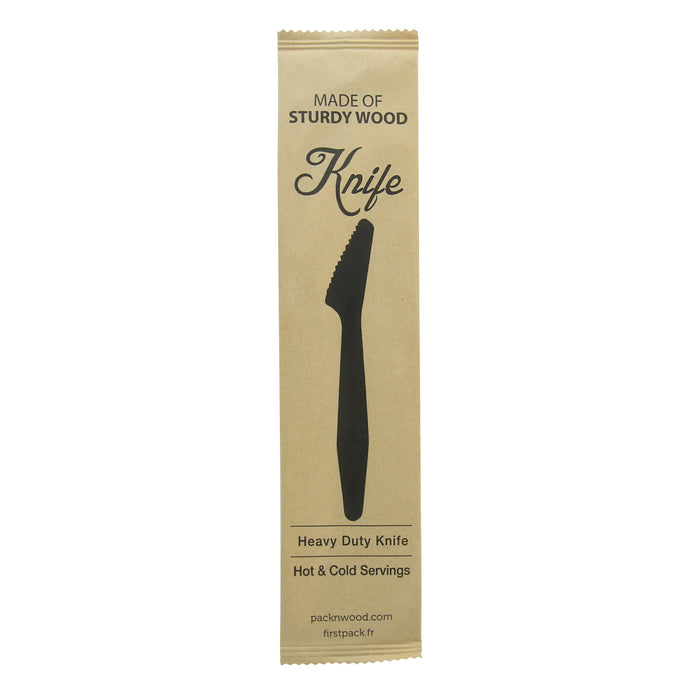 Coltello in legno "Hercules" involucro kraft - H 18,5 cm - 50 pezzi