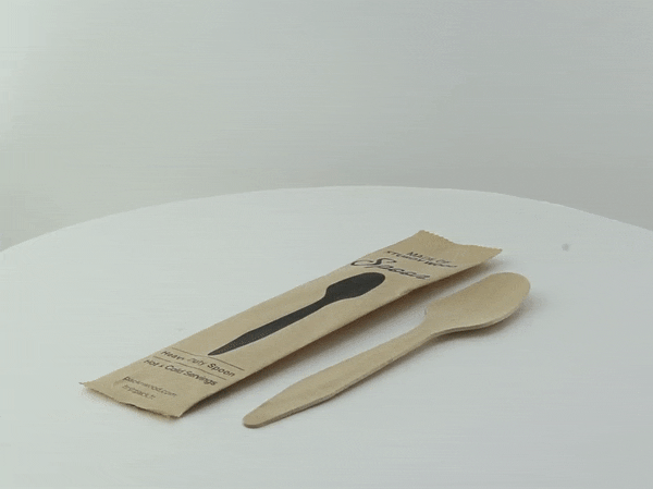 Cucchiaio in legno "Hercules" involucro kraft  H185mm