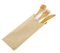 Kit posate in bambù 4/1: coltello, forchetta, cucchiaio, tovagliolo, involucro kraft  H160mm