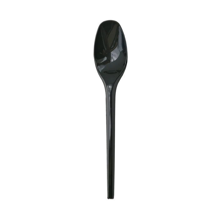 Cucchiaino da dessert in plastica nera - 12,5 cm - 100 pezzi