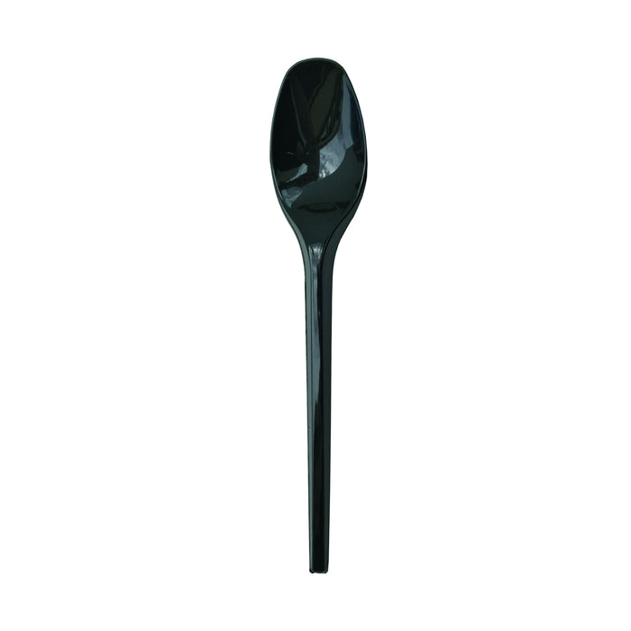 Cucchiaino da dessert in plastica nera - 12,5 cm - 100 pezzi