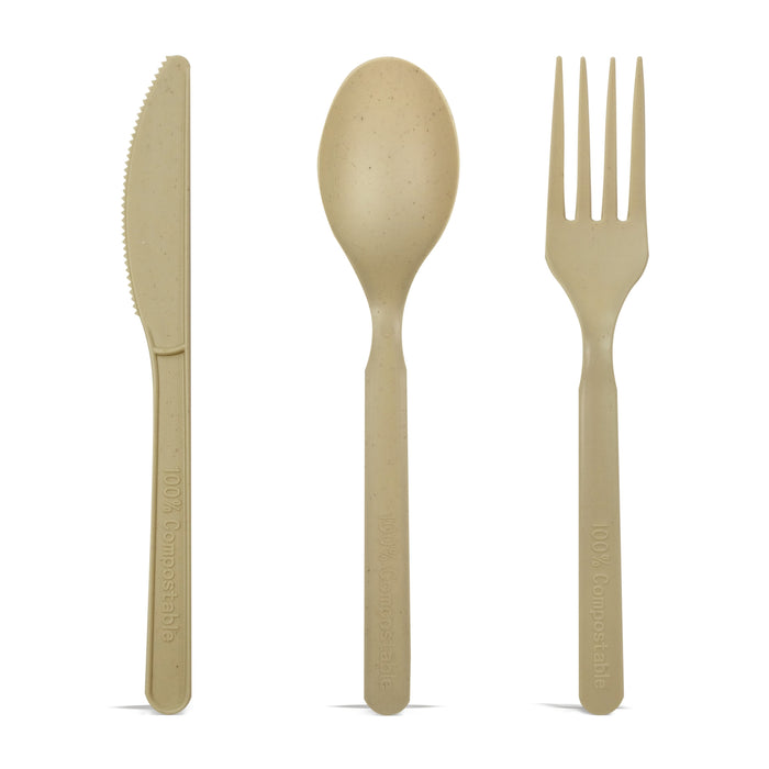 Cucchiaio da zuppa in fibra di bambù e CPLA - H 14,5 cm - 50 pezzi