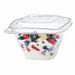 Contenitore "Deli" quadrato in PET trasparente con coperchio 128x128mm H70mm 375ml