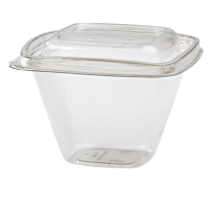 Contenitore deli quadrato trasparente con coperchio - 500 ml - 12,8 cm x 12,8 cm x 8,5 cm - 50 pezzi