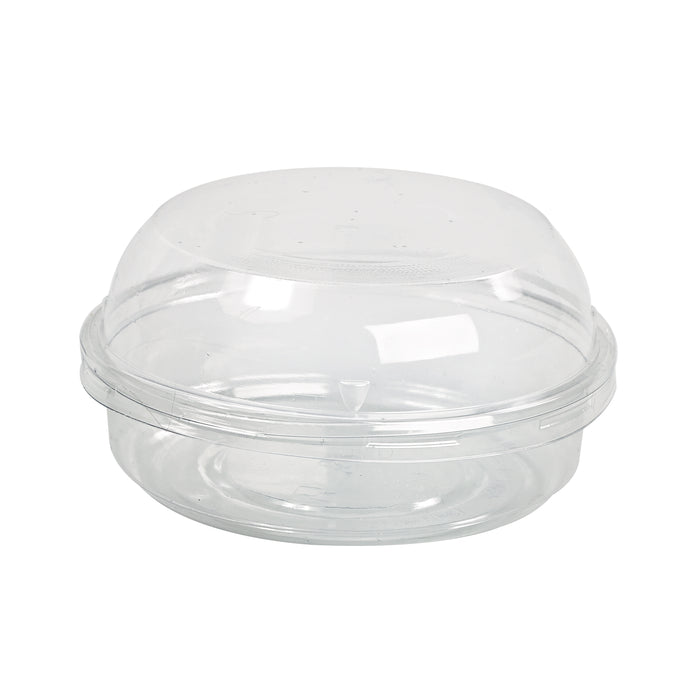 Contenitore "Deli" tondo in PET trasparente con copercho a cupola - 125 ml - Ø 10 cm - H 4,8 cm - 50 pezzi