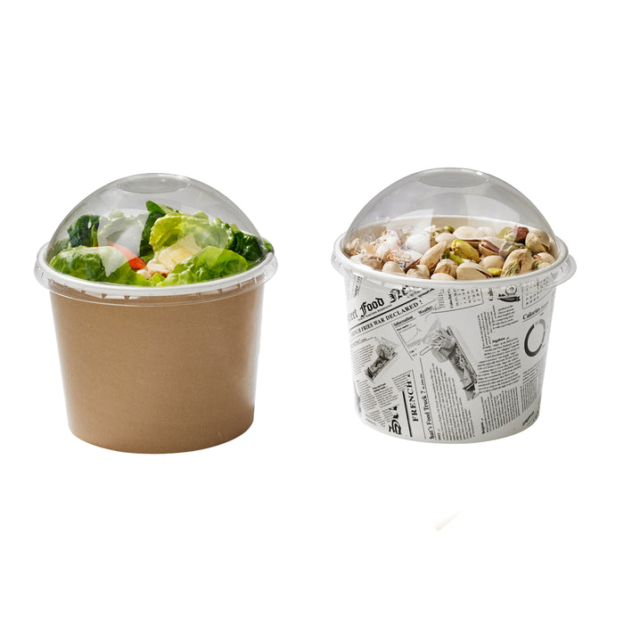 Contenitore "Deli" tondo in cartone kraft - 600 ml - Ø 11,5 cm - H 8,7 cm - 50 pezzi