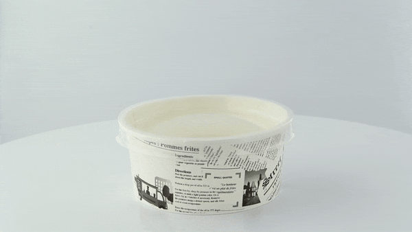 Contenitore "Deli" tondo in cartone, decorazione stampa di giornale  H54mm 360ml
